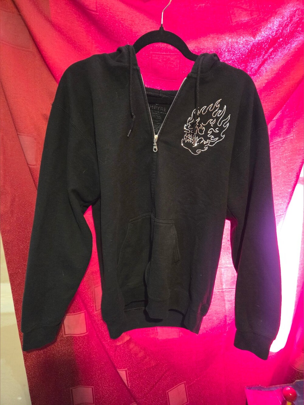Womens Empyre Size Medium Flaming Skull Hoodie